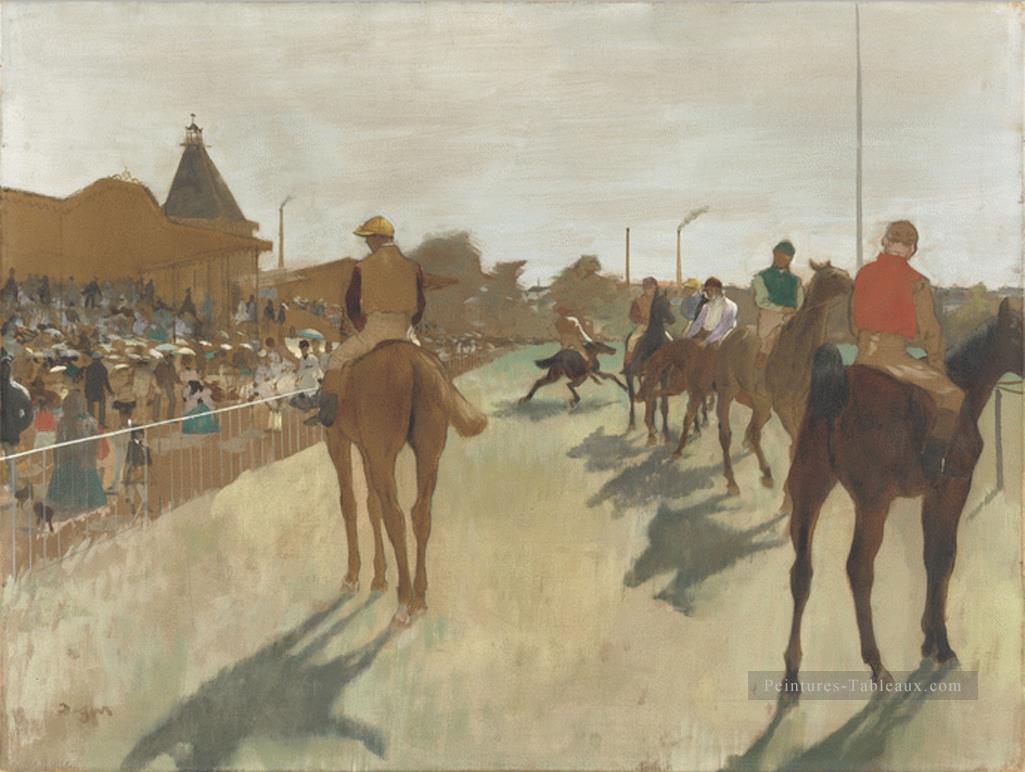 Racechevaux devant la tribune Edgar Degas Peintures à l'huile